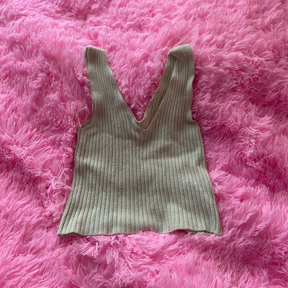 brandy melville light green knit tank